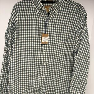 Onward Reserve Classic Fit Monroe Flanne Button-Down Shirt - Green and White NWT